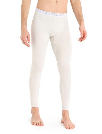 Base Layers Icebreaker 15.5 Merino Thermal Leggings Męskie Białe | PL 1594ILHS